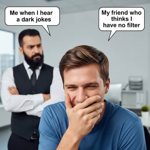 Dark Humor Reaction: Suppressed Laughter & Displeasure
