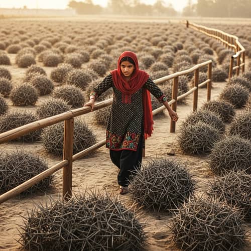 Brave South Asian Girl Navigating Obstacles with Resilience