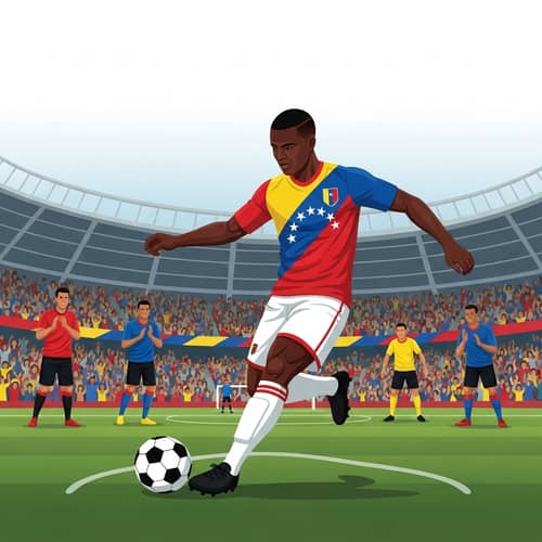 Futbolista venezolano en acción: juego emocionante