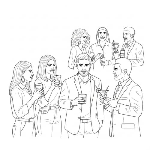 Diverse Group Conversing and Socializing at Party