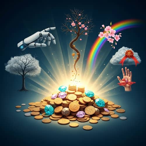 Fortune's Transformation: Coins, Gemstones, Precious Artifacts