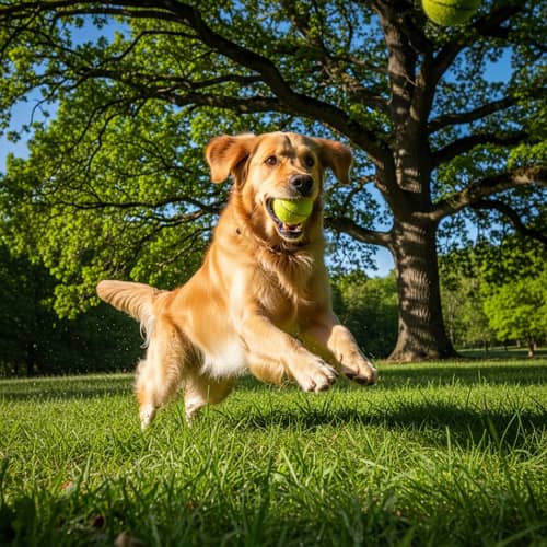 Playful Dog Enjoying a Day Out in the Park