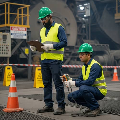 Diverse Safety Officers Ensuring Safety Regulations | Blast Furnace Inspection
