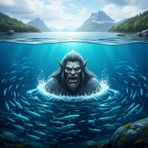 Norse Mythology Scene in Karelia: Grand Lakes and Terrible Waterman