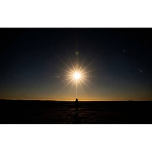 Starry Night Sky and Radiant Sun | Ethereal Art Scene
