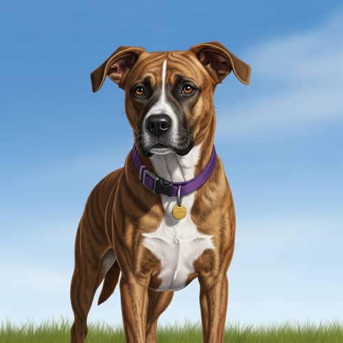 Detailed Digital Illustration of Labrador-Boxer Mix Dog