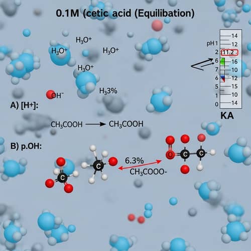0.1M Acetic Acid Solution: 6.3% Ionized - [H+], pOH, Ka Concepts
