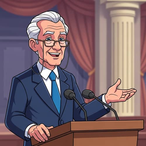 Cartoon Mode: Joe Biden in Engaging Speech