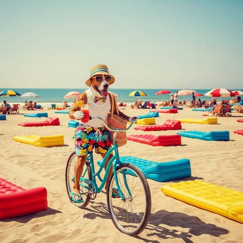 Stylish Dog at Seaside Resort | Vintage Beach Fashion