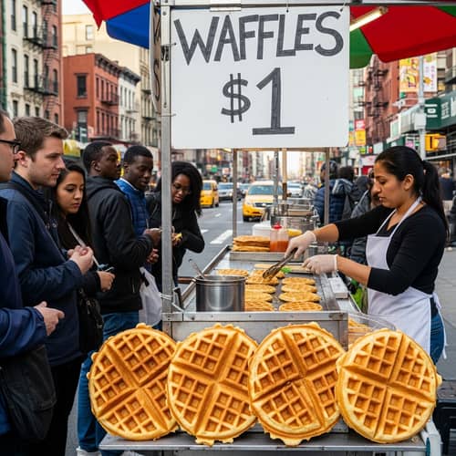 Delicious $1 Waffles at City Street Cart