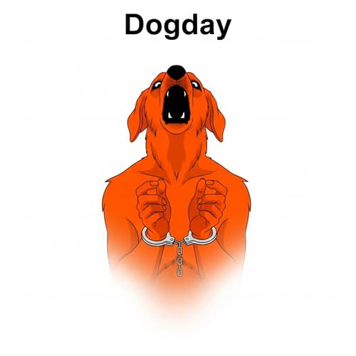 Orange Dog named Dogday: Unique humanoid creature with mysterious appearance