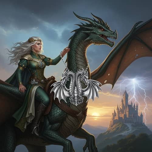 Medieval Queen Commanding Dragon | Fantasy Artwork