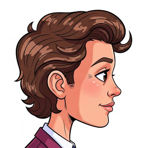 Whimsical Cartoon Profile with Exaggerated Features