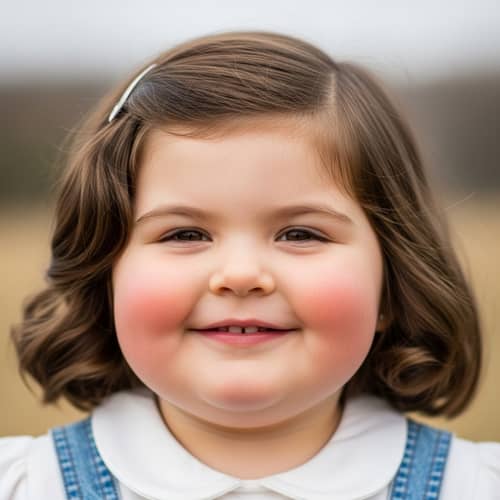 Cute Girl with Round Face and Chubby Cheeks | Adorable Smile