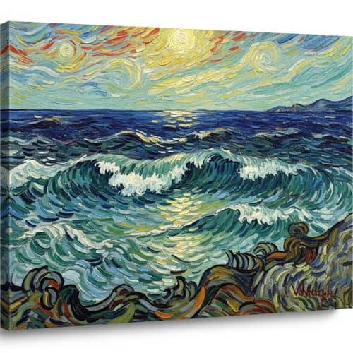 Expressionistic Van Gogh Style Seascape Painting