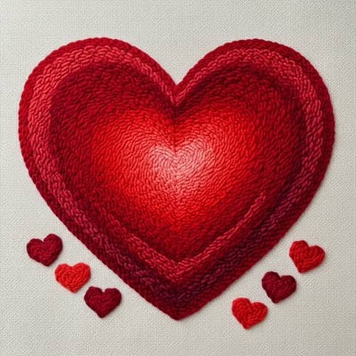 Handcrafted Valentine's Day Punch Needle Artwork