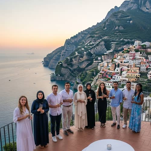 Picturesque Terrace with Breathtaking Mountain and Sea Views