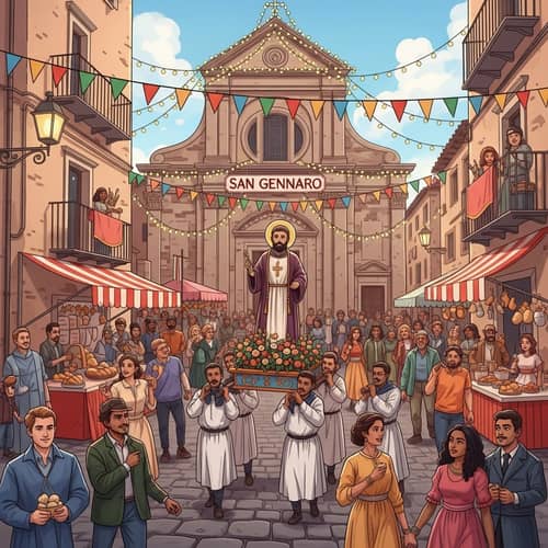Feast of San Gennaro Celebration Illustration