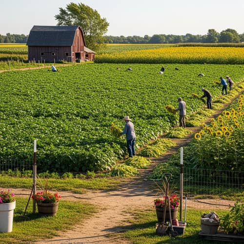 Marijuana Farm Harvest: Workers Gathering Mature Plants