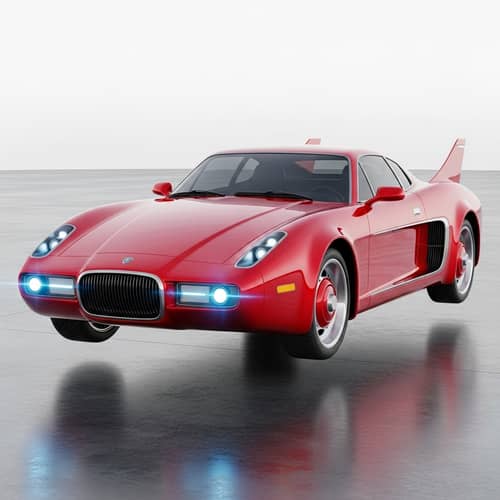 Futuristic Red Sports Car | Speed and Style