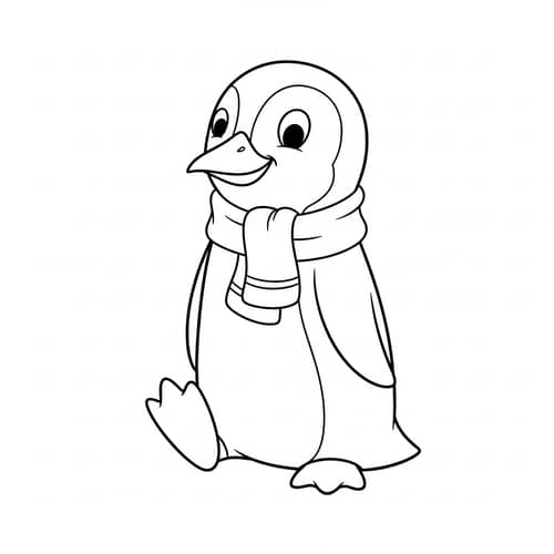 Classic Children's Book Penguin Coloring Image