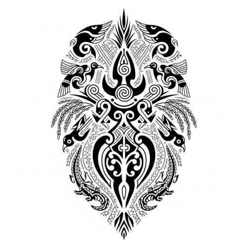 Intricately Detailed Tinguian Tribal Tattoo Design