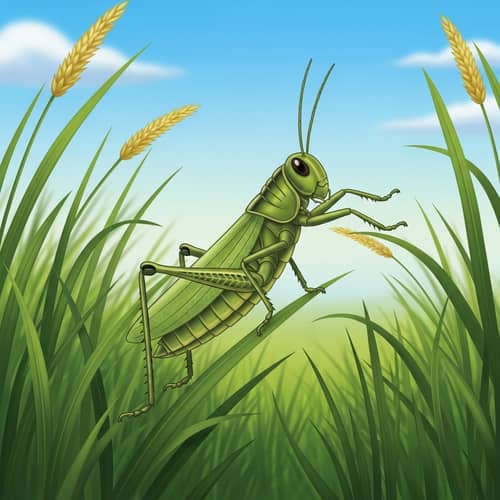 Grasshopper Animated Tale in Verdant Meadow