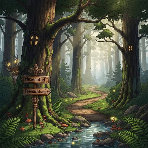 Enchanting Anime Scene in Black Forest Wilderness