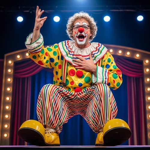 Colorful Clown Costume for Dramatic Performances