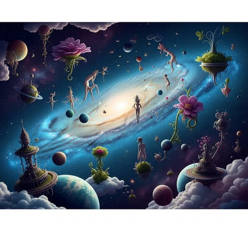 Surrealistic Galaxy - Celestial Wonder in Vibrant Hues