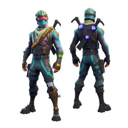 Original Fortnite-Inspired Male Character Skin Illustration