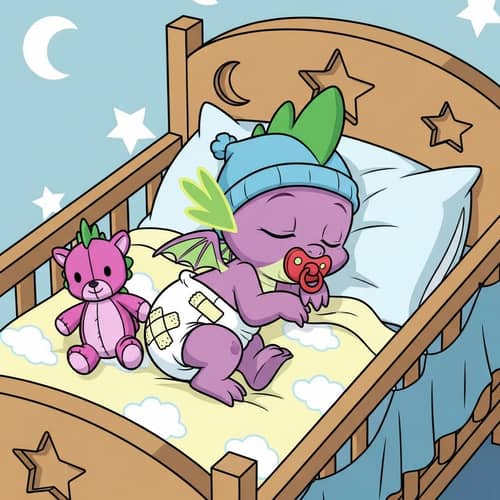 Spike Baby Dragon Cartoon Illustration
