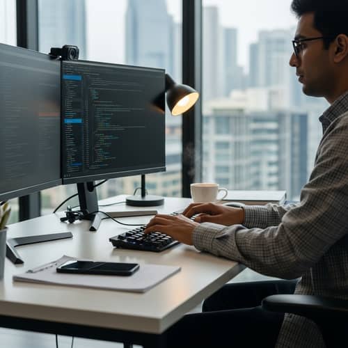 Experienced Software Developer in Modern Office Environment