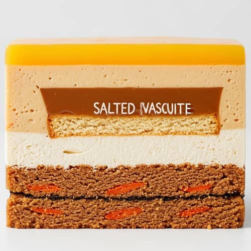 Decadent Cake with Carrot Biscuits, Cream and Salted Caramel