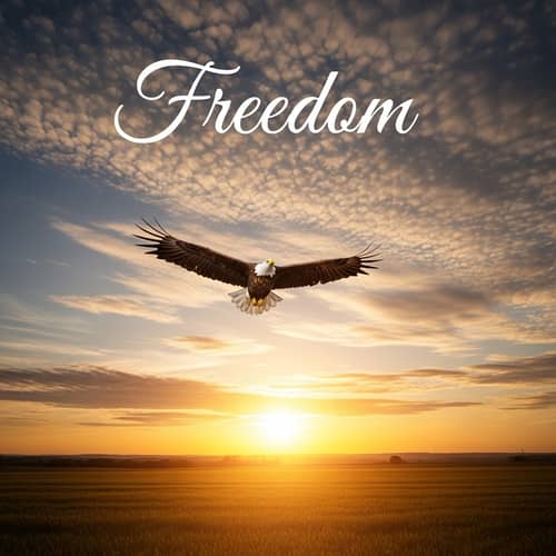 Serenity and Freedom: Soaring Eagle in Picturesque Sky