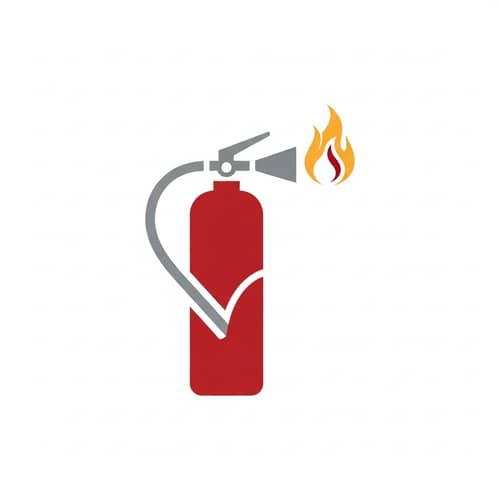Fire Safety Logo Design - Minimalist Style for Preventative Measures