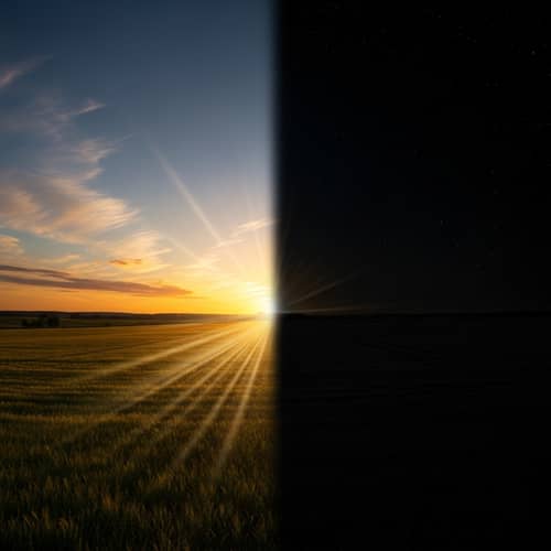 Surreal Sunrise and Darkness Landscape | Nature's Balance
