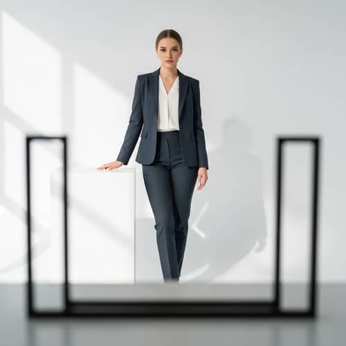 Professional Business Suit Photoshoot with Stylish Frame
