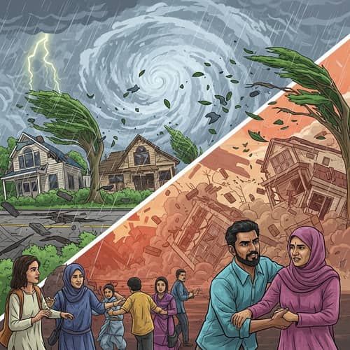 Illustrating Effects of Disaster with Diverse Resilience | Drawing Reference