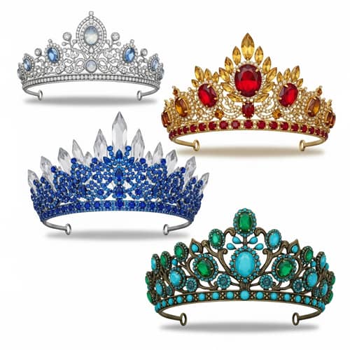 Fantasy Princess Tiaras - Silver, Gold, Crystal, Bronze