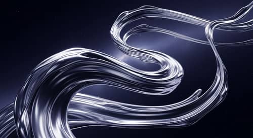 Abstract 3D Graphic: Viscous Liquid Flowing Through Dark Space
