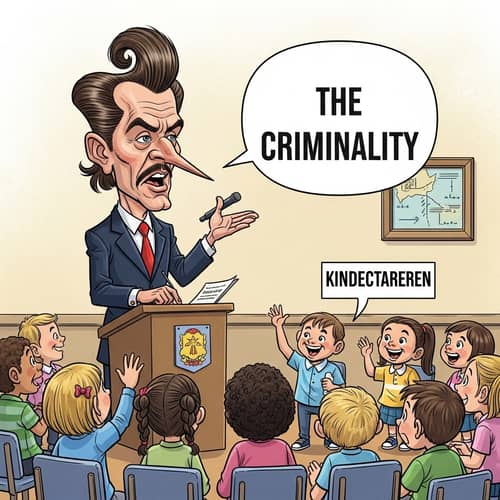 Political Caricature Lecture on Criminality - Digital Illustration