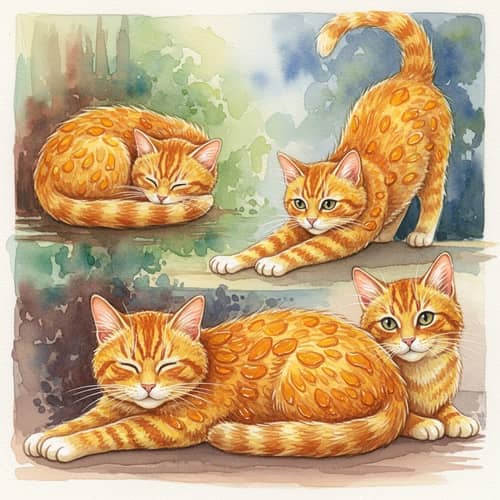 Marmalade Cats Watercolour Art | Soft Muted Tones