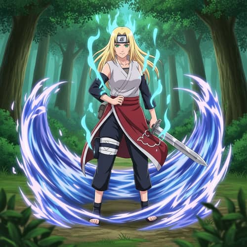 Powerful Anime Character Tsunade | Forest Chakra Wave