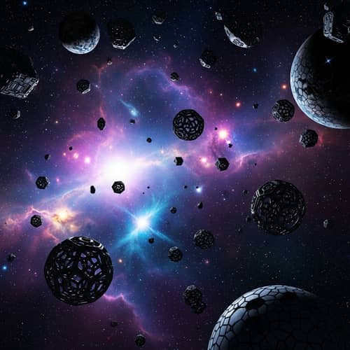 Cosmic Scenery: Space Exploration & Abstract Journey