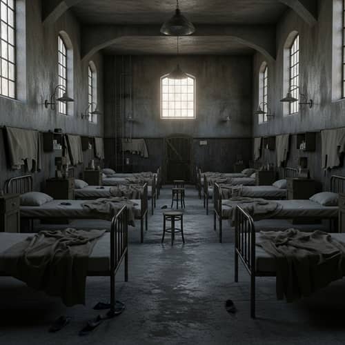 Grimy Beds in Inmate Respite Area