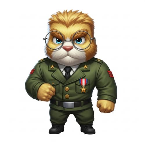 Unique Warrior Character in Vintage Military Uniform