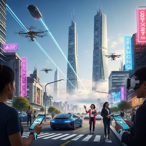 Futuristic Vision of 2050: Self-Driving Cars, Drones, VR