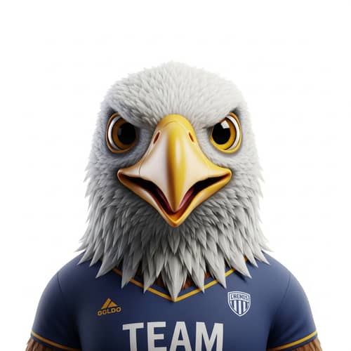 Cute Eagle in Team Jersey | Abstract Beauty in 3D Illustration