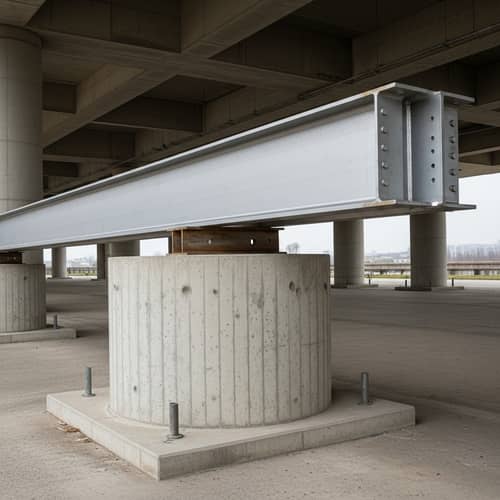 Steel Girder Resting on Sturdy Column